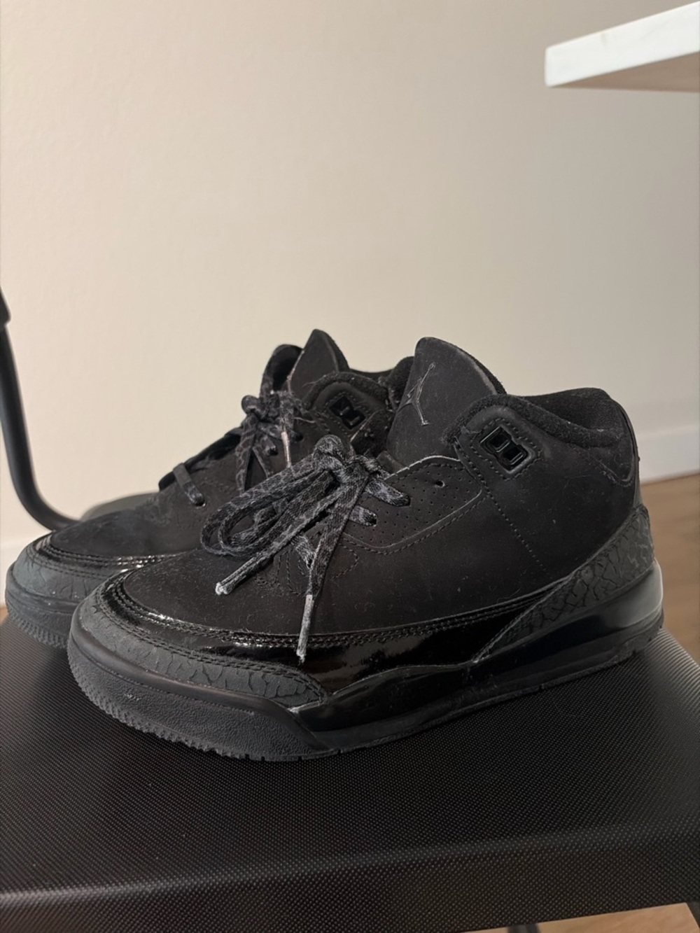 Jordan Kids Black Low-Top Sneakers with Patent Accents